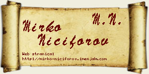Mirko Nićiforov vizit kartica